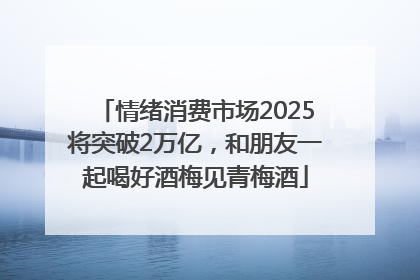 情绪消费市场2025将突破2万亿，和朋友一起喝好酒梅见青梅酒