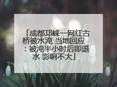 成都邛崃一网红古桥被水淹 当地回应：被淹半小时后即退水 影响不大