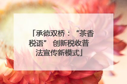 承德双桥：“茶香税语” 创新税收普法宣传新模式