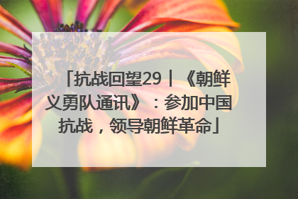 抗战回望29︱《朝鲜义勇队通讯》：参加中国抗战，领导朝鲜革命