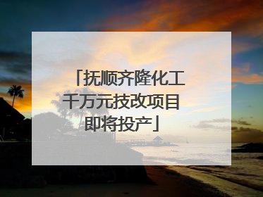 抚顺齐隆化工千万元技改项目即将投产