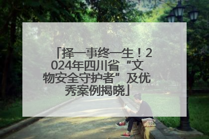 择一事终一生！2024年四川省“文物安全守护者”及优秀案例揭晓