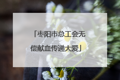 枣阳市总工会无偿献血传递大爱