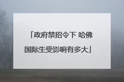 政府禁招令下 哈佛国际生受影响有多大