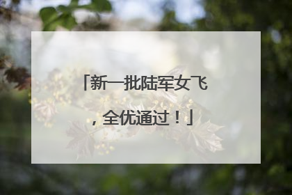 新一批陆军女飞，全优通过！