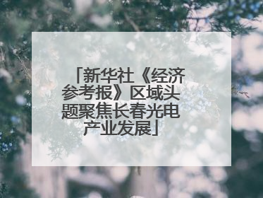 新华社《经济参考报》区域头题聚焦长春光电产业发展