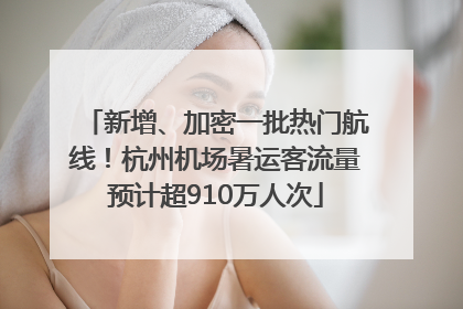 新增、加密一批热门航线！杭州机场暑运客流量预计超910万人次