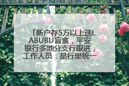 新户存5万以上送LABUBU盲盒，平安银行多地分支行跟进，工作人员：是行里统一的，进货渠道不清楚