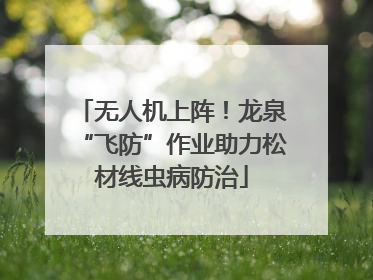 无人机上阵！龙泉“飞防”作业助力松材线虫病防治