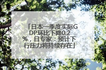 日本一季度实际GDP环比下降0.2%，日专家：预计下行压力将持续存在