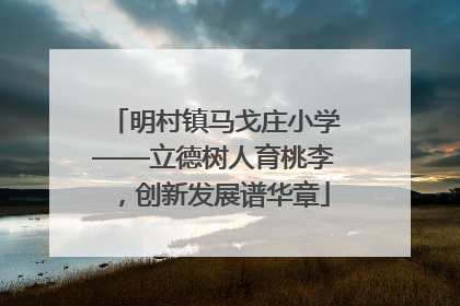 明村镇马戈庄小学——立德树人育桃李，创新发展谱华章