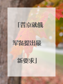 普京就俄军备提出最新要求