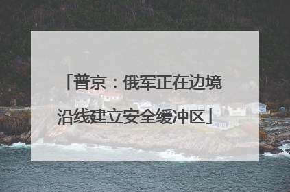 普京：俄军正在边境沿线建立安全缓冲区