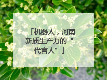 机器人，河南新质生产力的“代言人”