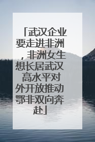 武汉企业要走进非洲，非洲女生想长居武汉 高水平对外开放推动鄂非双向奔赴