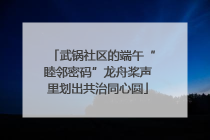 武锅社区的端午“睦邻密码”龙舟桨声里划出共治同心圆