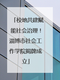 校地共建赋能社会治理！淄博市社会工作学院揭牌成立