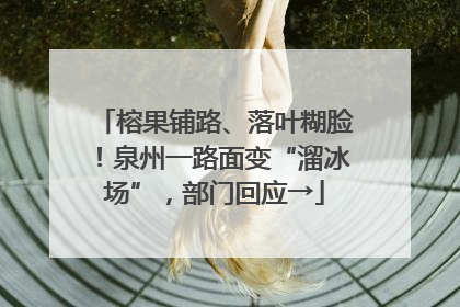榕果铺路、落叶糊脸！泉州一路面变“溜冰场”，部门回应→