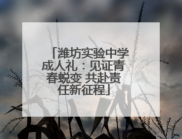 潍坊实验中学成人礼：见证青春蜕变 共赴责任新征程