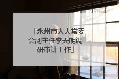永州市人大常委会副主任李天明调研审计工作