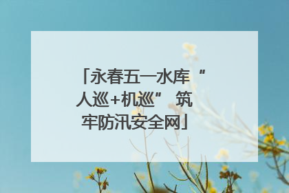 永春五一水库“人巡+机巡” 筑牢防汛安全网