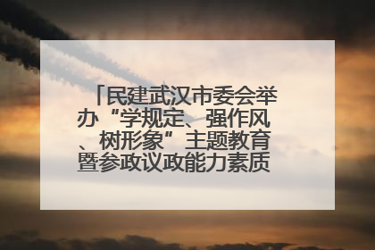 民建武汉市委会举办“学规定、强作风、树形象”主题教育暨参政议政能力素质提升培训班
