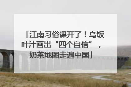 江南习俗课开了！乌饭叶汁画出“四个自信”，奶茶地图走遍中国