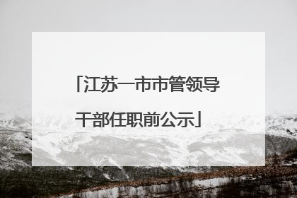 江苏一市市管领导干部任职前公示