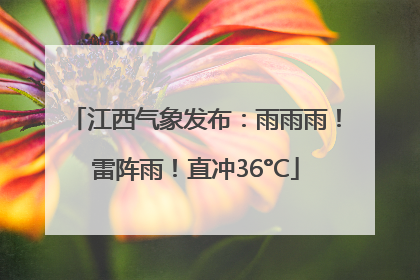 江西气象发布：雨雨雨！雷阵雨！直冲36°C