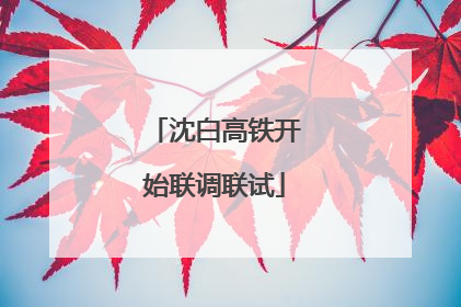 沈白高铁开始联调联试