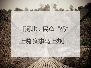 河北：民意“码”上说 实事马上办