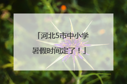 河北5市中小学暑假时间定了！