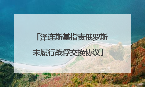 泽连斯基指责俄罗斯未履行战俘交换协议