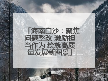 海南白沙：聚焦问题整改 激励担当作为 绘就高质量发展新图景