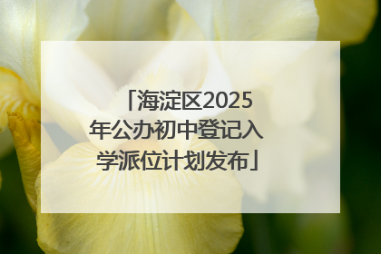 海淀区2025年公办初中登记入学派位计划发布