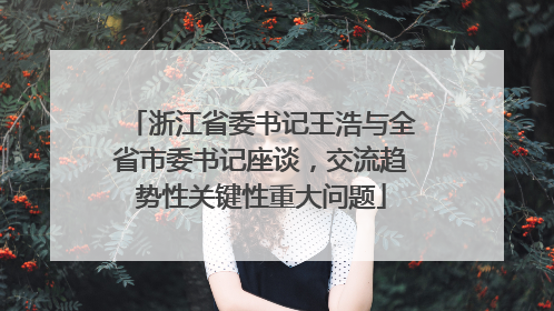 浙江省委书记王浩与全省市委书记座谈，交流趋势性关键性重大问题