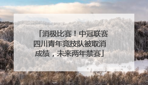 消极比赛！中冠联赛四川青年竞技队被取消成绩，未来两年禁赛
