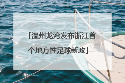温州龙湾发布浙江首个地方性足球新政