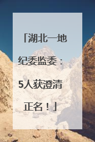 湖北一地纪委监委：5人获澄清正名！