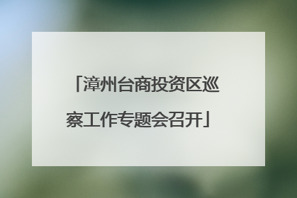 漳州台商投资区巡察工作专题会召开