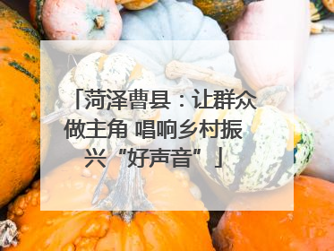 菏泽曹县：让群众做主角 唱响乡村振兴“好声音”