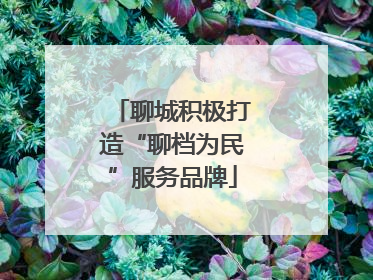 聊城积极打造“聊档为民”服务品牌
