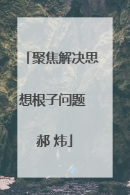 聚焦解决思想根子问题 郝 炜