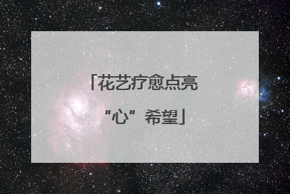 花艺疗愈点亮“心”希望