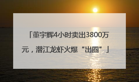 董宇辉4小时卖出3800万元，潜江龙虾火爆“出圈”
