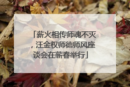薪火相传师魂不灭,汪金权师德师风座谈会在蕲春举行