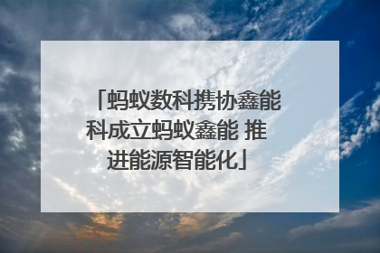 蚂蚁数科携协鑫能科成立蚂蚁鑫能 推进能源智能化