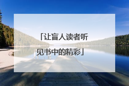 让盲人读者听见书中的精彩