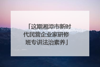 这期湘潭市新时代民营企业家研修班专讲法治素养