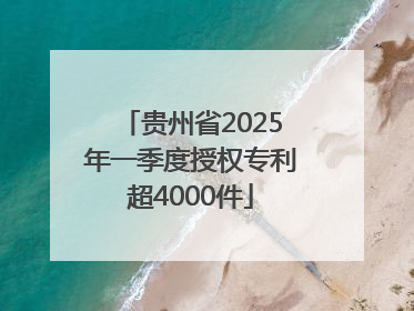 贵州省2025年一季度授权专利超4000件